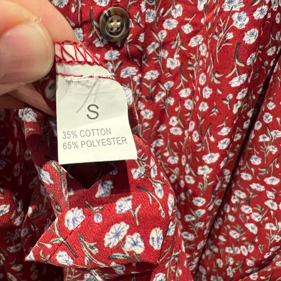 Long sleeve cotton rayon maxi 🌹button down front nursing friendly dress - Picture 6 of 6